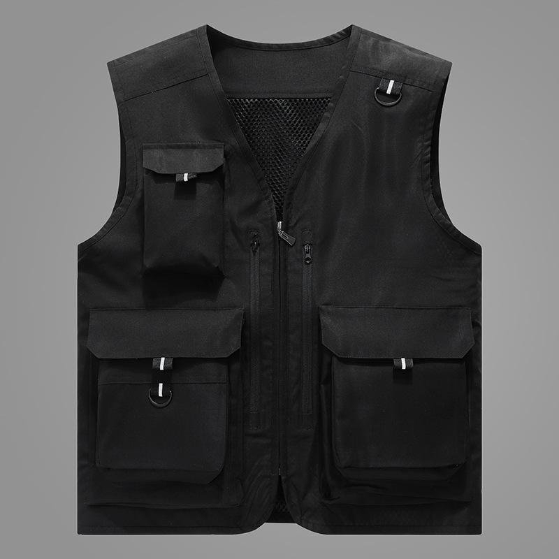 Men's Spring/Summer Outdoor Multi-Pocket Fishing Vest - Customizable Logo