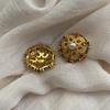 Retro court style light luxury high-end sense diamond-encrusted new pearl heavy industry stud earrings French medieval temperament earrings