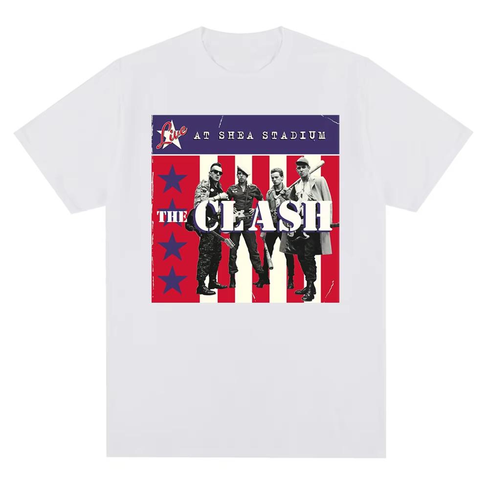New Crew Neck The Clash London Calling Vintage Design Print Graphic T Shirt Men Music Rock Band Cotton Tees Unisex Clothing Top