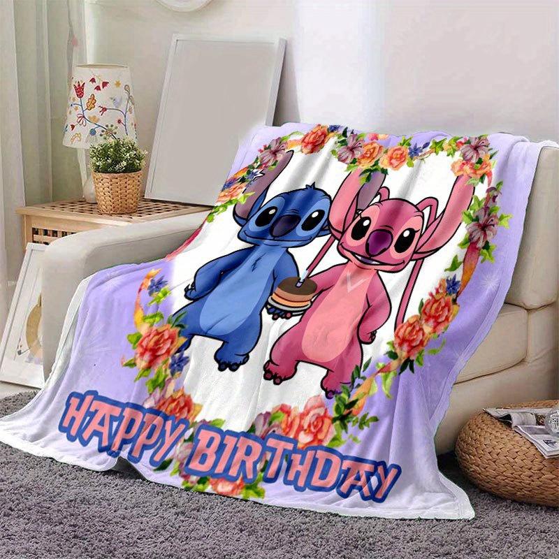 

Lilo & Stitch Design Throw Blanket Soft Polyester Fabric for Office Chair or Sofa Ideal for Birthday, Halloween, Christmas Gifts 100x150cm