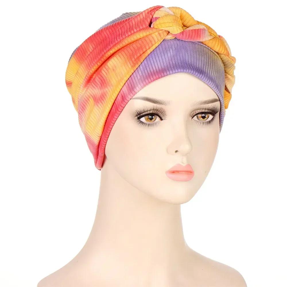 Velour Muslim Women Braid Hijab Turban Chemo Stretch Cap Hair Loss Hat Head Wrap Islamic Bonnet Headwear Beanie Cover