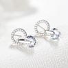 Korean Style Rhinestone Zircon Round Stud Earrings