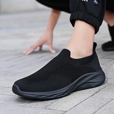 Chaussures chaussettes élastiques grande taille basses été maille tissée mouche chaussures paresseuses tendance une pédale décontractées sport chaussures pour hommes