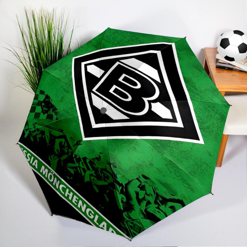Green Black Borussia Automatic Folding Umbrella - 8-Rib Travel Umbrella with Auto Open/Close & Portable, Gift for Christmas, Birthdays