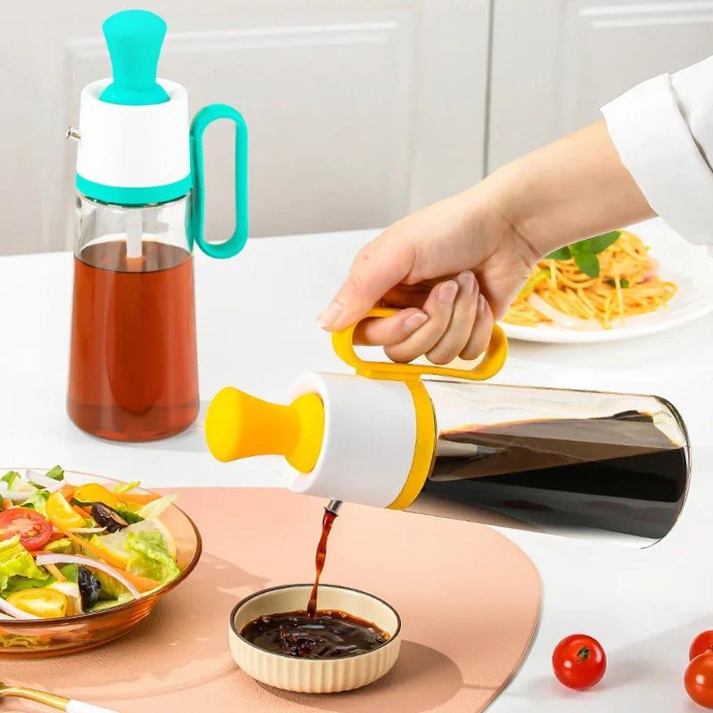 Silikonölflasche 2 in 1 mit großem Fassungsvermögen und Olivenölpinsel, Barbecue-Steak-Ölsaucenpinsel-Spender, Back-BBQ-Werkzeug