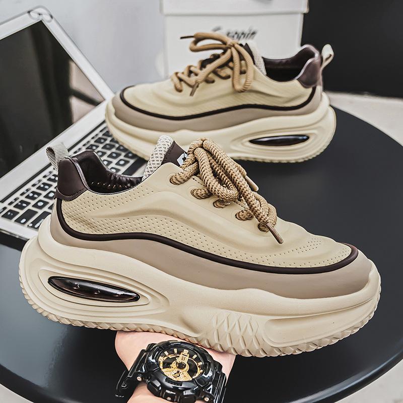 Fashion Men's Casual Sports Shoes, Fashionable Thick Soled Skateboarding Shoes, Trendy and Comfortable Men's Shoes Suitable for Outdoor