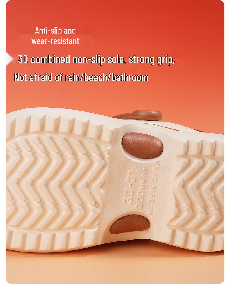 Girls' Summer Perforated Thick-Soled Sandals: Soft EVA Beach Flip-Flops, Hot Style for Outdoor Fun