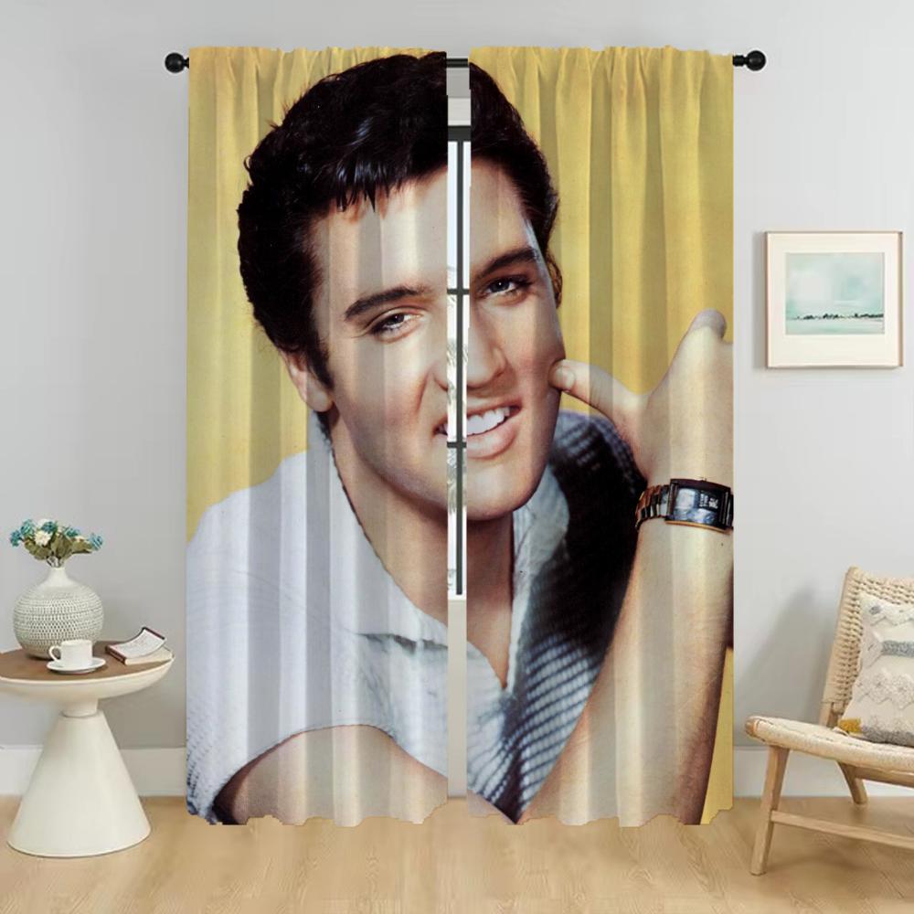 

Kitchen Curtains for Camera Elvies Shades Partition Window Curtain for Room 2 Panel Home Interior Curtains Halloween Decoration W50xH70cmx2pcs-CL