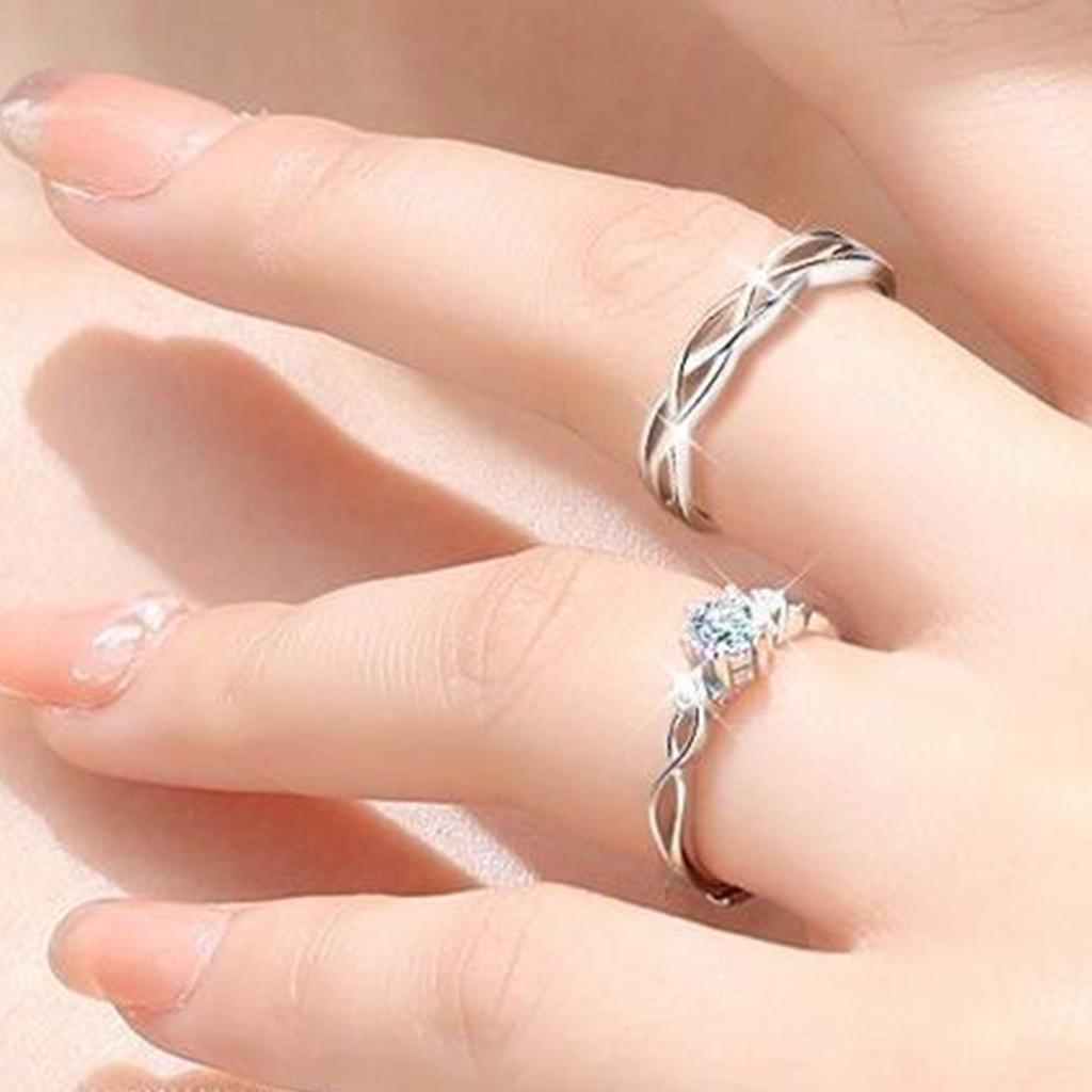 Adjustable Entangled Rings for Trendy Women Eternities Wedding Promise Engagement Jewelry Accessory Casual Wear