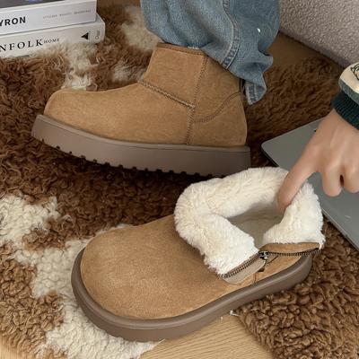 Fur Integrated Snow Boots Winter Velvet Thickened Cold-proof Warm Cotton Boots Simple Boots