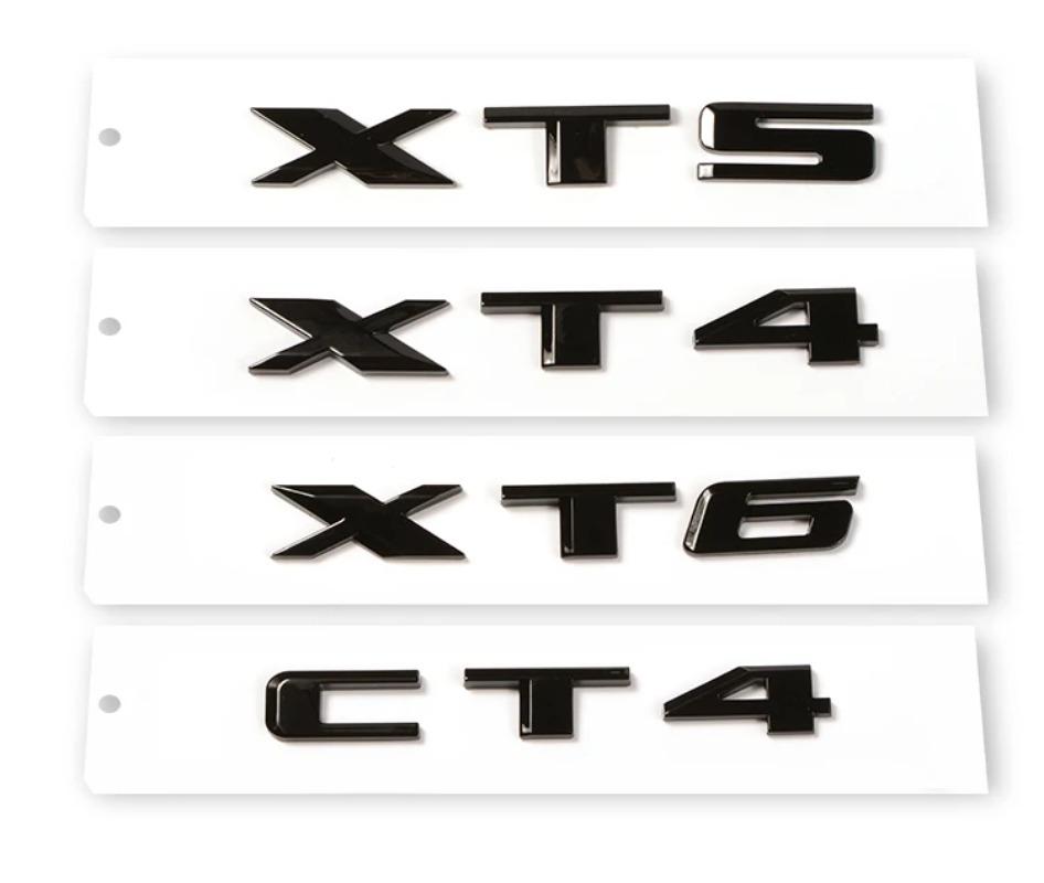 For Cadillac XT4 28T AWD Logo Letters ABS Car Front Grille Emblems Rear Trunk Decals Fender Badge Cover Sticker Auto Accessories