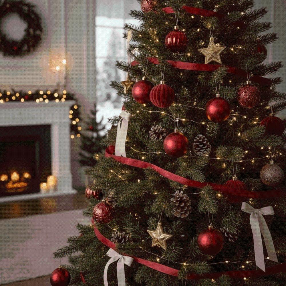 Spherical Flocked Baubles Electroplated Velvet Balls Xmas Decor Tree Pendants  Fireplace