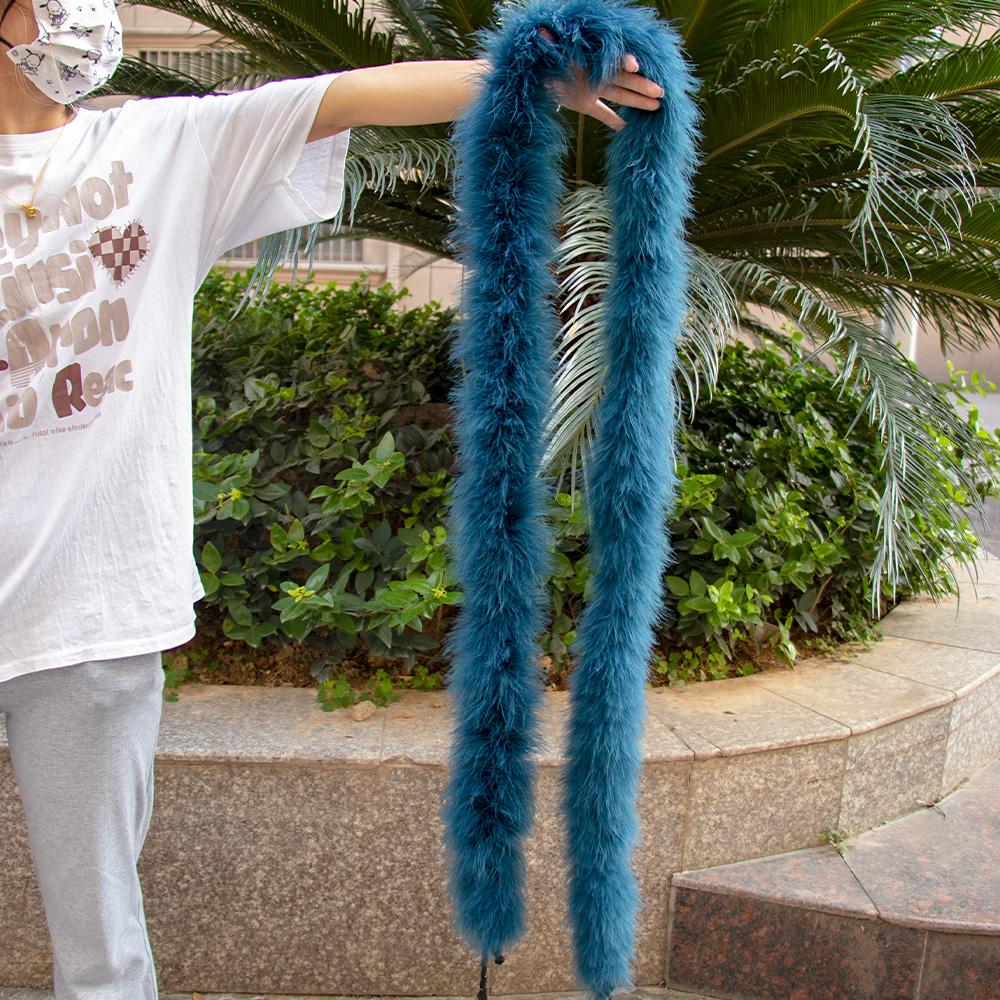 2M Marabou Turkey Feather Boa Trim 50g Scarf Costume Christmas Tree Decor Shawl Fluffy Plume DIY Craft Wedding Dress Accessories