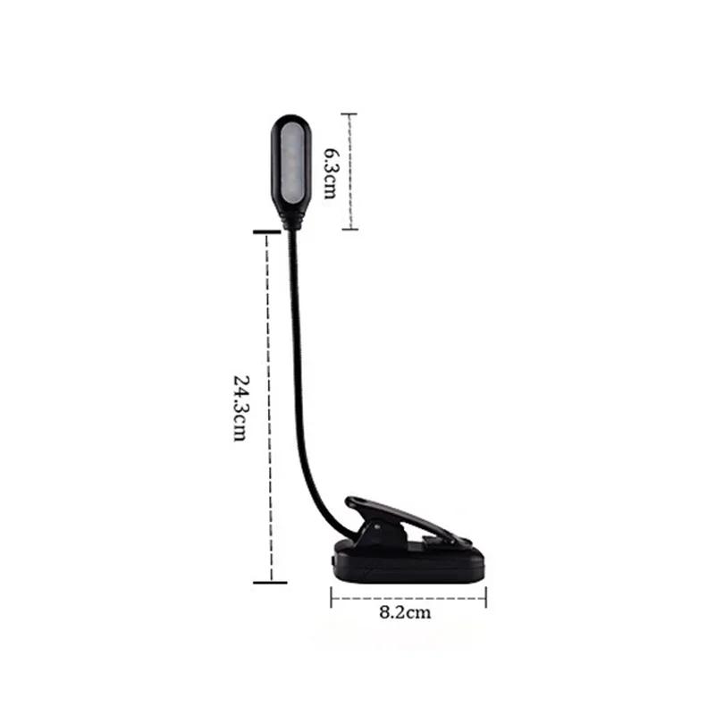 Portable Mini LED Book Light Eye Protection Reading Lamp Flexible Adjustable Direction Battery Learning Desk Lamp Bedroom Light