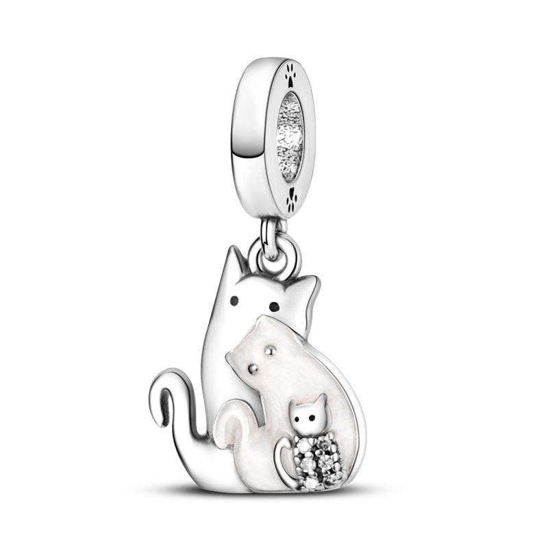 S925 Silver Ocean  Dolphin Whale Pendant Beaded Bracelet Necklace DIY Jewelry Set