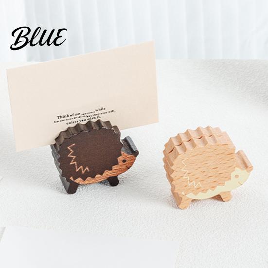 Postcard Display Holder Wooden Mushroom Place Card Holder Mini Hedgehog Table Number Stand