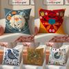 Blue Bird Home Decor Print Pillow Case Double-Sided Plush Sofa Cushion Covers Organic Breathable Invisible Zipper