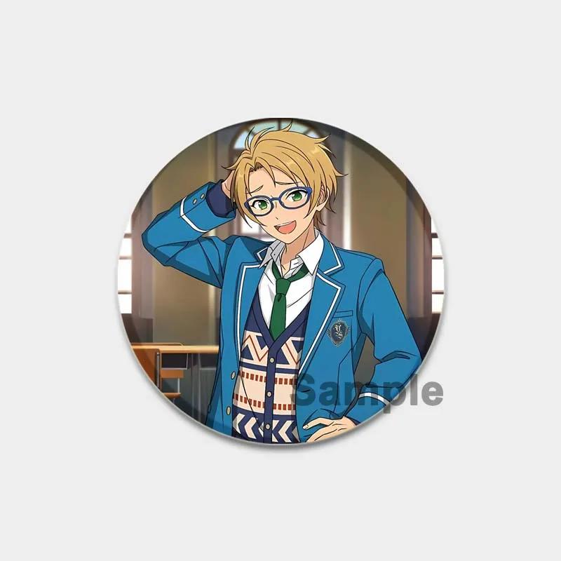 32/44/58mm Ensemble Stars Handgemachte Anstecknadel Rund Cartoon Lustig Einrastbare Broschen für Rucksack-Zubehör Anime Sammlerstück Abzeichen Hutdekoration