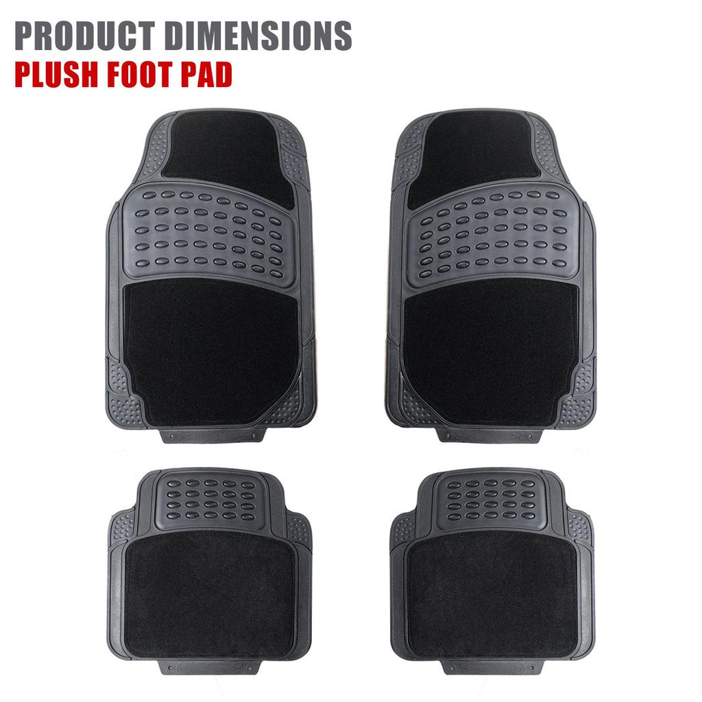 Four-Piece Universal PVC Car Floor Mats - Anti-Slip, Waterproof, Heat-Resistant Interior Protection.