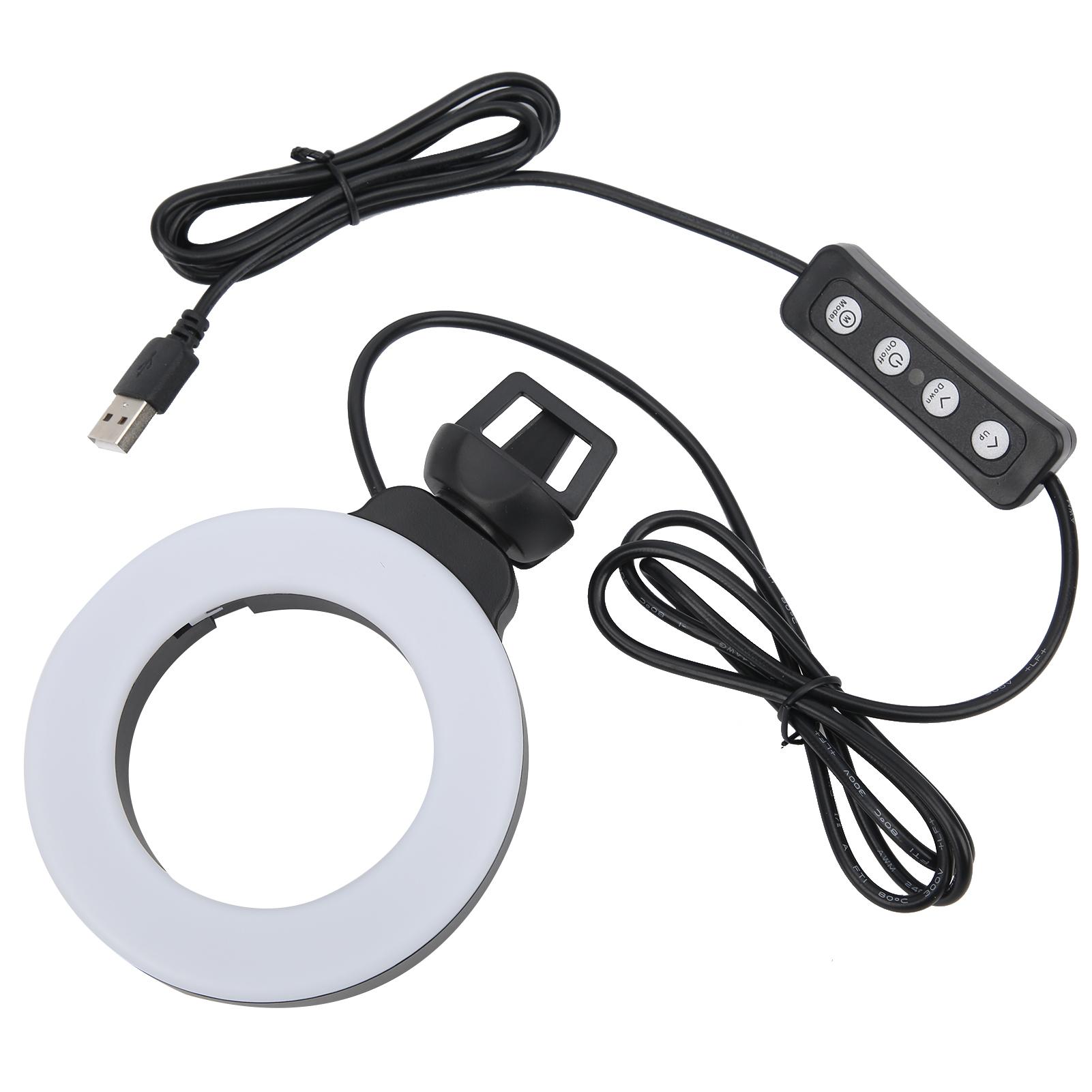 

4-дюймовый мини-светодиодный кольцевой светильник с мягким красивым заполняющим светом и зажимом для видеозвонков в режиме реального времени для онлайн-встреч