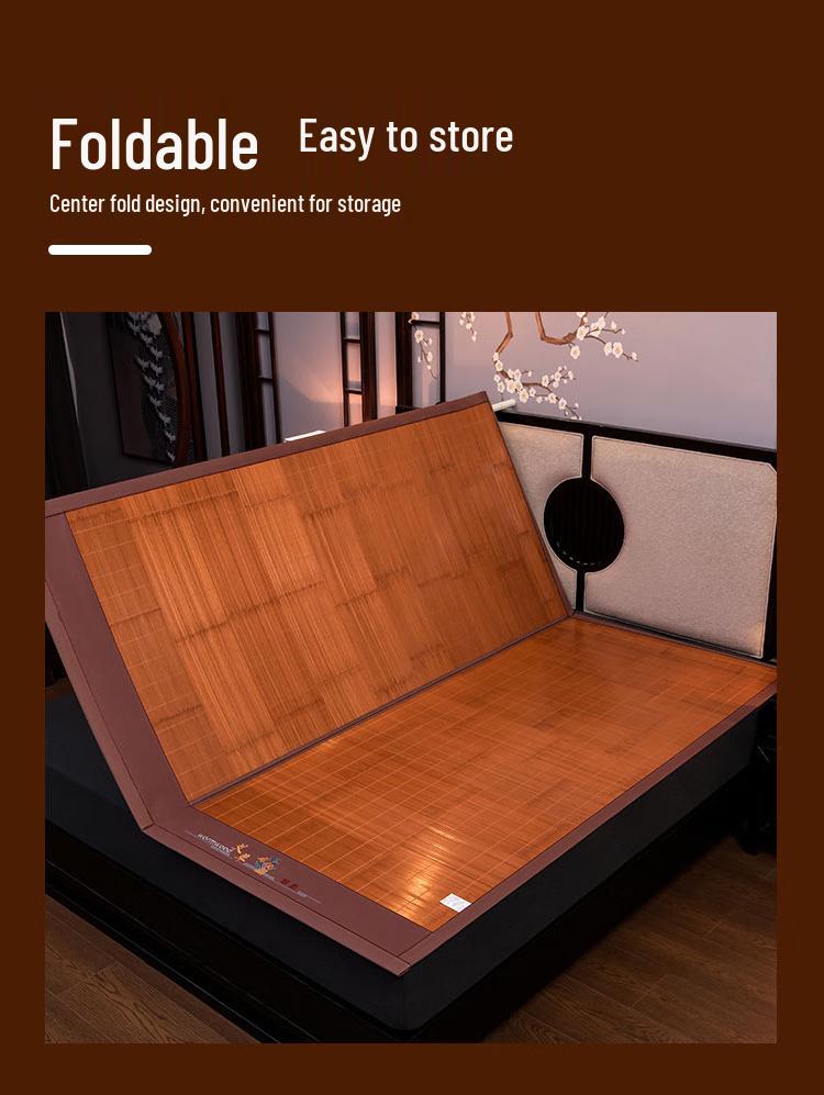 Free Shipping Bamboo Cool Mat: 2026 Dual-Use Foldable Ice Silk for Summer/Winter - Perfect for Dorms.