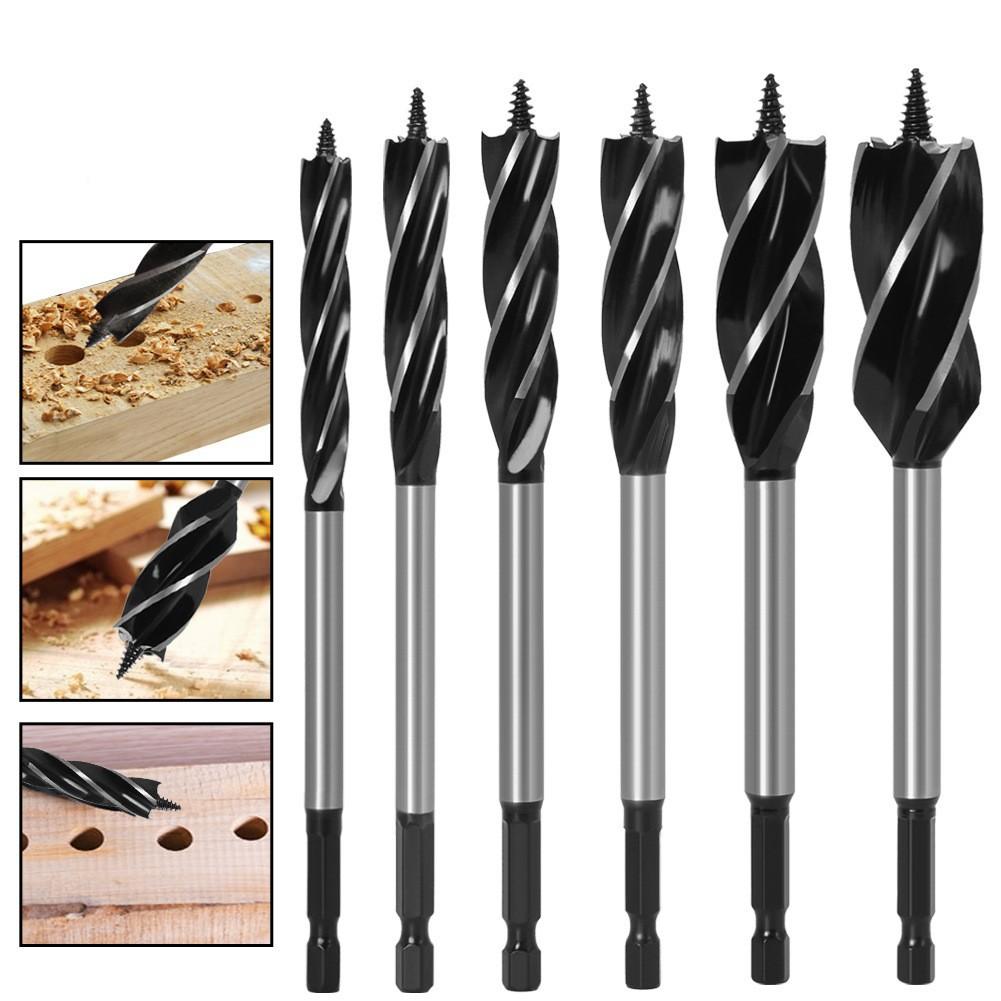 Woodworking Branch Drill, Four-Slot Woodworking Drill, Door Lock Hole Opener, Four-Blade Extended Woodworking Drill, Hexagonal Handle
