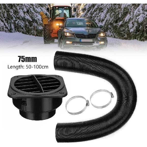 75mm Diesel Parking Heater Set, ZDHQLHJ Diesel Heater Exhaust Pipe Ducting, Car Heater Duct Warm Air Outlet Vent, For Webasto Eberspacher 2KW 5KW 8KW