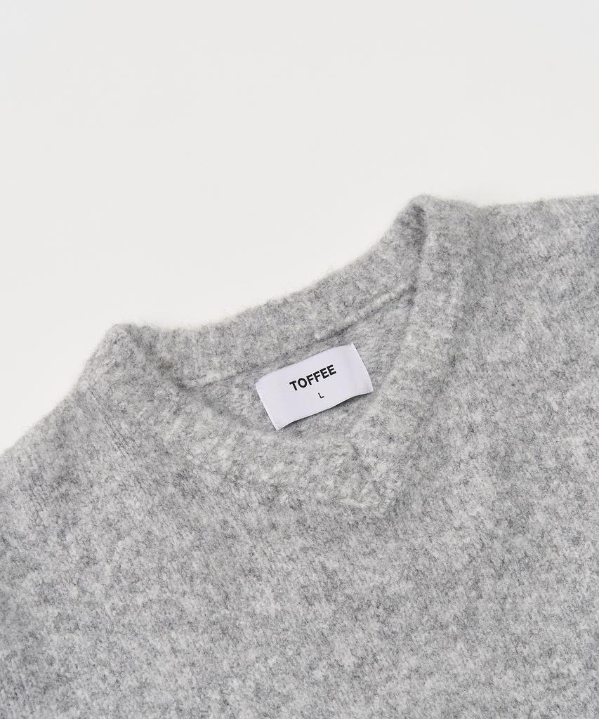 TOFFEE Fuzzy V-Neck Knit (Melange Grey)