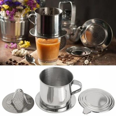 Portable Coffee Drip Strainer Kitchen Tools Stainless Steel Coffee Filter Infuse Cup Vietnamese Coffee Dripper Maker Pot