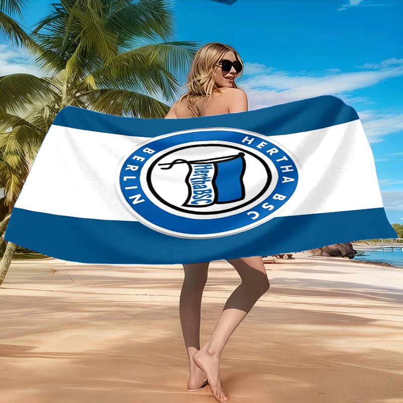 Hertha Bsc Berlin Crest Beach Towel, Quick-drying, Easy To Care For, Suitable for Both Fitness and Beach Vacations,Sports Essential