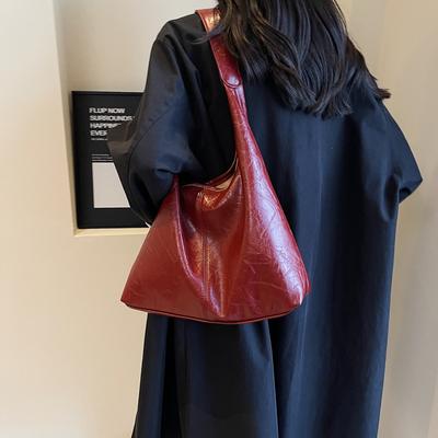 Soft PU Leather Shoulder Bag for Women Wedding Totes All-match Commuter Underarm Bag Fashion Large Capacity Handbag