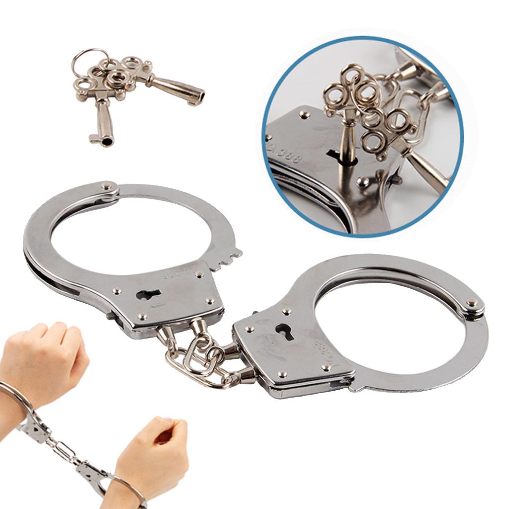 Metal Handcuff Hand Cuffs Police Fancy Dress Children Pretend Role Play Kids Toy