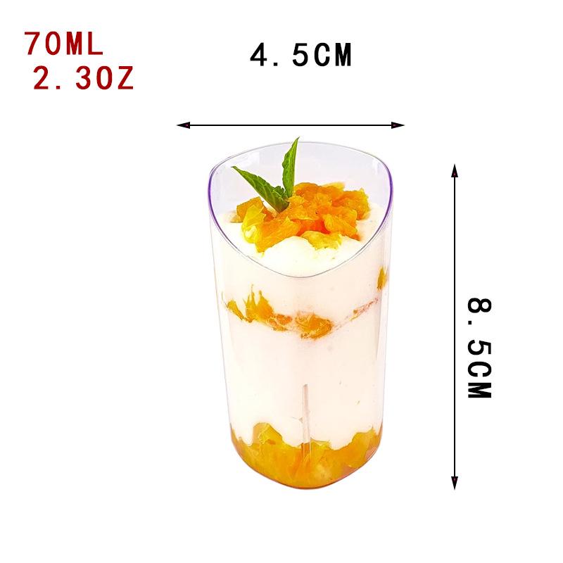 Square Transparent Disposable Dessert Cup - Perfect for Pudding, Jelly, Mousse, and Ice Cream.