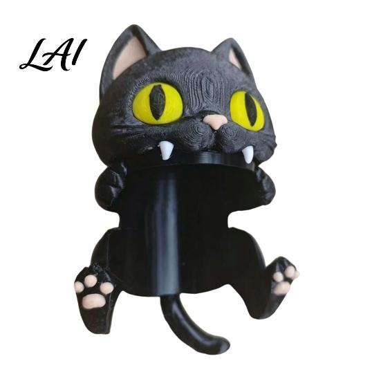 Unique 3D Printed Gift Bat Can Holder Funny Cartoon Vampire Cat Stand Beverage Organizer for Desk Standard Soda Cans Halloween Desktop Decor,