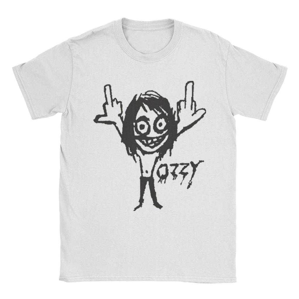 Novelty Ozzy Osbourne Logo T-Shirts for Men Round Neck Pure Cotton T Shirt  Short Sleeve Tee Shirt Plus Size Clothes
