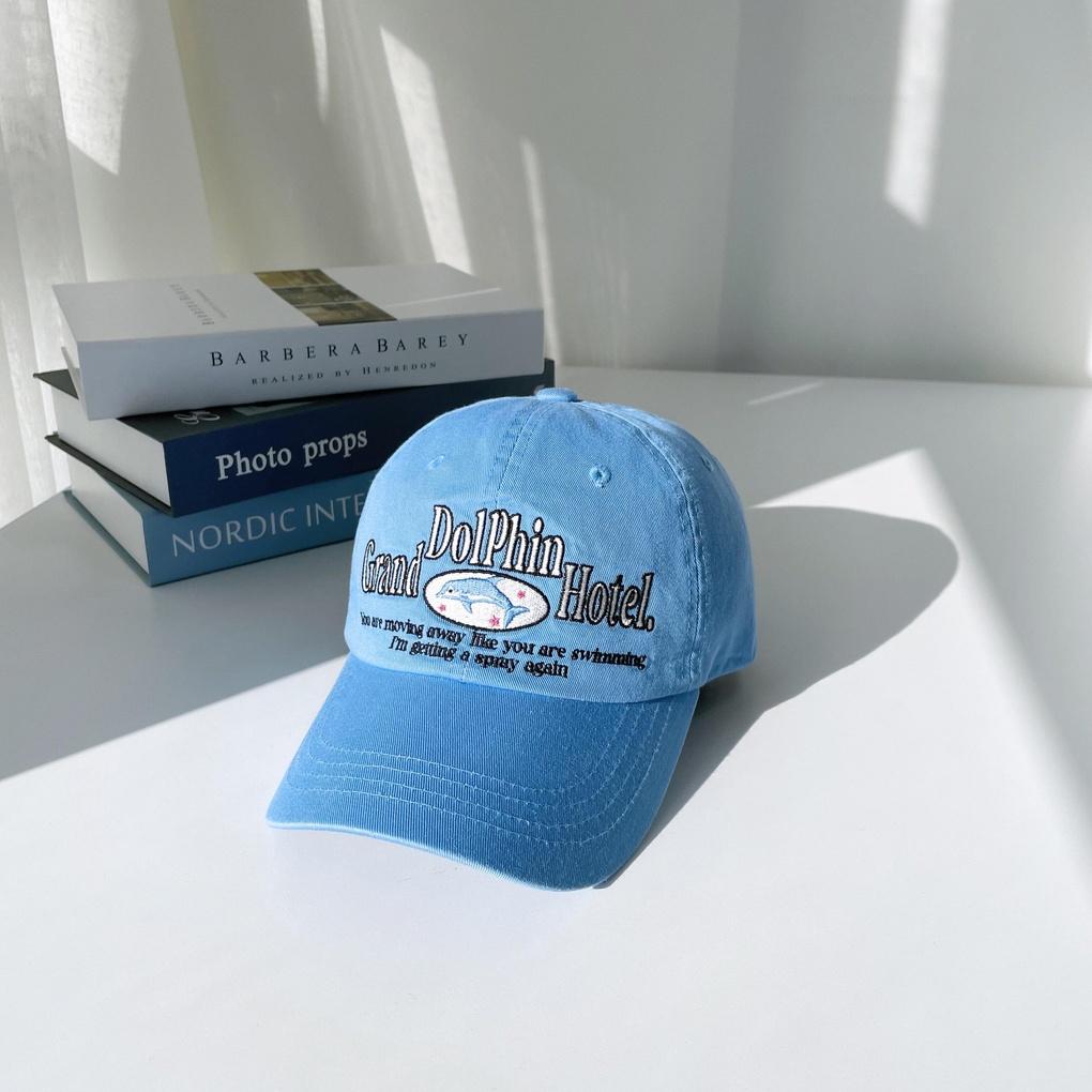 Unisex Basic Daily Baseball Cap Dolphin Washed Ball Cap