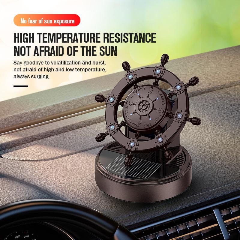 Car Solar Automatic Rotating Air Freshener Diffuser Car Interiors Dashboard Perfume Decoration To Remove Odor Auto Accessories