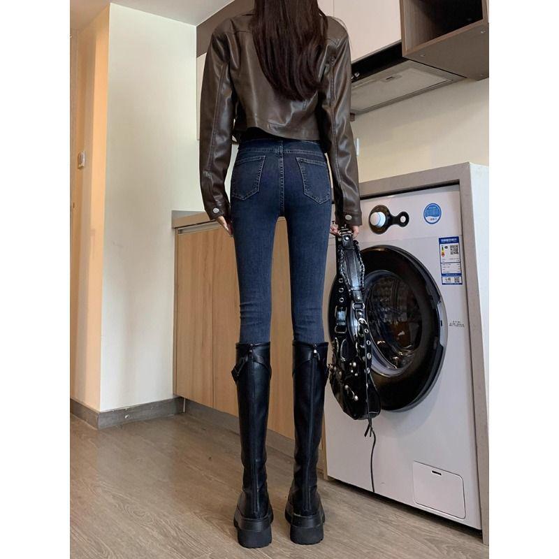 Women's High Waist Retro Skinny Jeans - Autumn 2025 Bodycon Pencil Pants