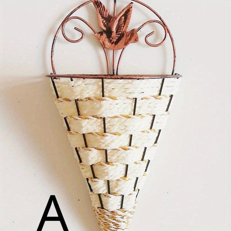 

Цветочная корзина Ваза для растений из ротанга Настенный подвесной горшок Кашпо Ваза для растений из ротанга Декор Металлические подвесные корзины для растений Домашний сад