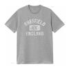 Mens Sheffield England UK Gym Style Distressed White Print T Shirt Black vintage Washed Comfortable Soft fashion Slightly