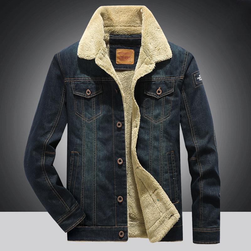 Men Denim Jackets Winter Coats Warm Jeans Jackets Male Casual Blue Denim Jackets  Fashion Jeans Coats