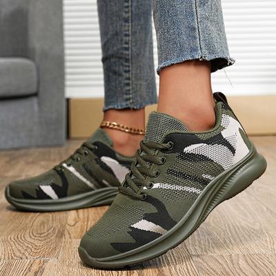 Paar Schuhe Outdoor-Schuhe Gummi verschleißfest rutschfest Fly-Woven-Mesh-Schuhe weiche Sohle Camouflage Freizeitschuhe