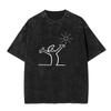 Washed Vintage Osvaldo Cavandoli La Linea Funny Graphic Tshirts Men Women Clothing Anime Oversized Short Sleeve Tops T Shirts