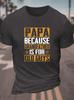 Herren Lässiges Humorvolles Grafik-T-Shirt PAPA WEIL OPA FÜR ALTE MÄNNER ist Kräftiger Gelber Druck Marineblau Kurzarm Rundhals