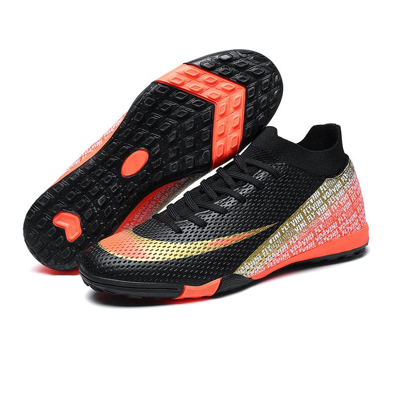 Men Football Boots Professional Society Futsal Soccer Shoes Training Booties Comfortable Resistant Unisex TF Sneaker
