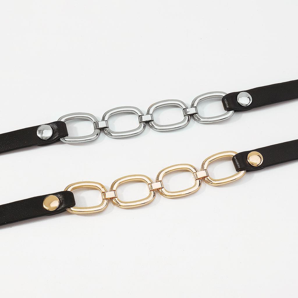 Women European Trend Choker Exaggerated Leather Chain Splice Necklace Harajuku Punk Bracelet For Women