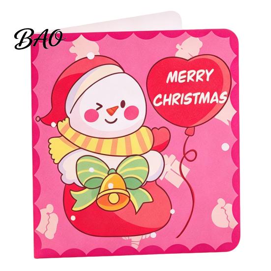 Merry Christmas Cards 10Pcs Greeting Set, Folding Cartoon Blank Santa Claus Note Cards, Festive Blessing for Holiday Gift