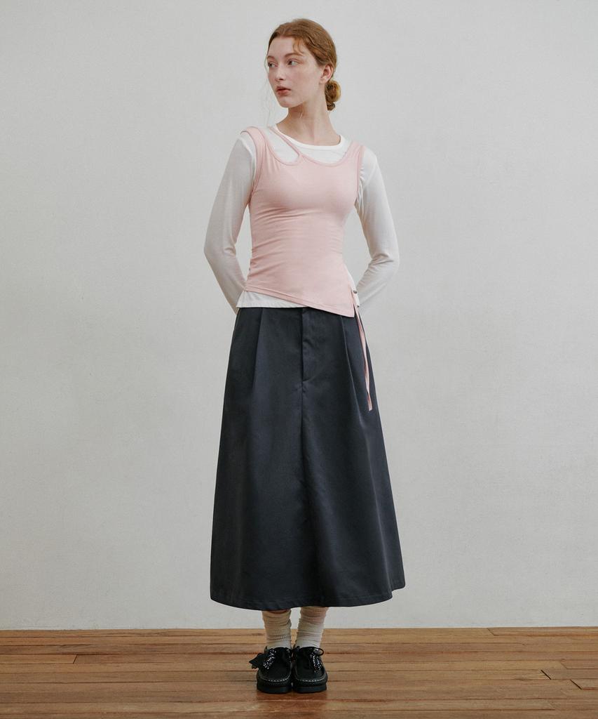 BELLOL Layered Sleeveless Top Pink