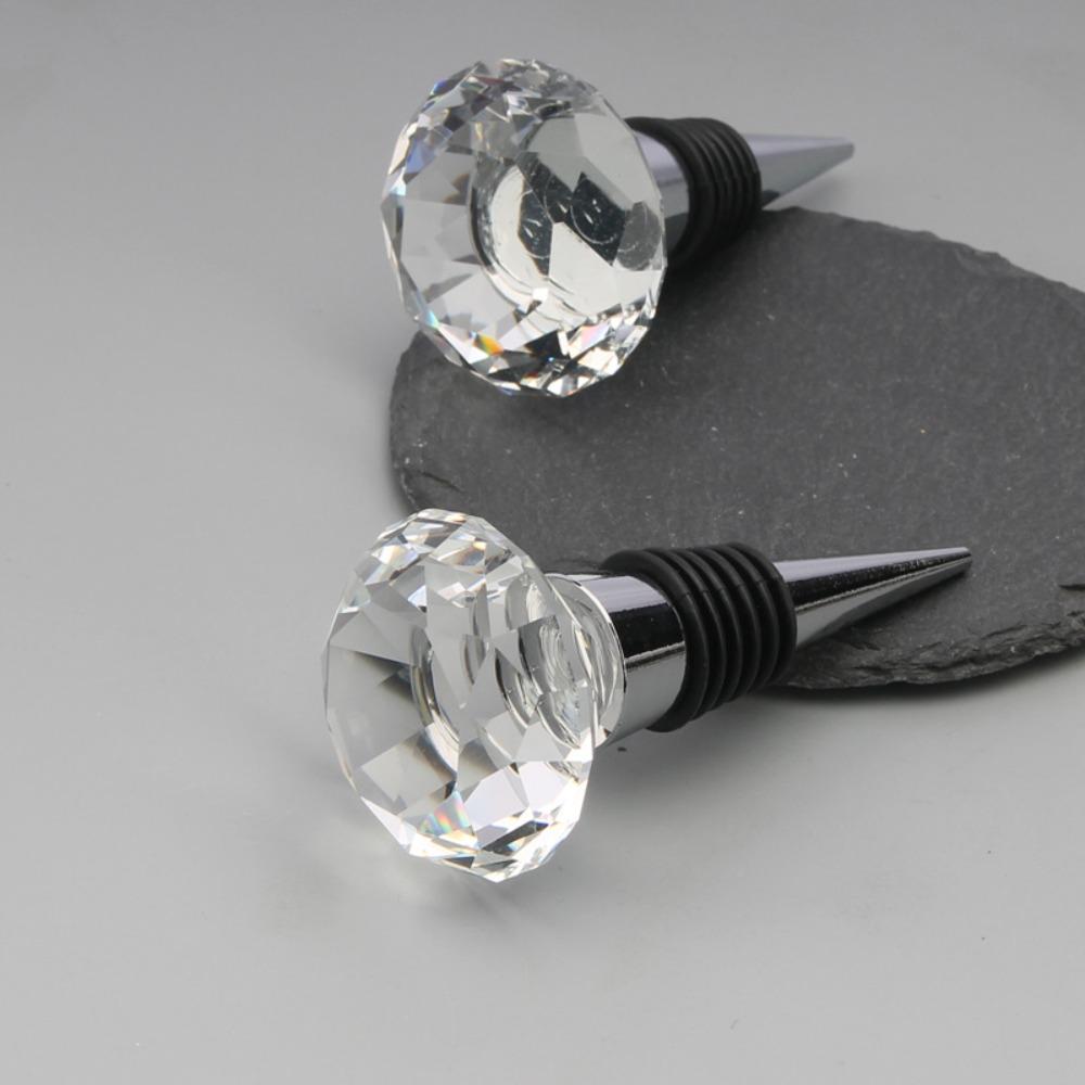 2PCS Reusable Crystal Wine Bottle Stopper Decorative Wine Bottle Cork Wine Bottle Sealer Party