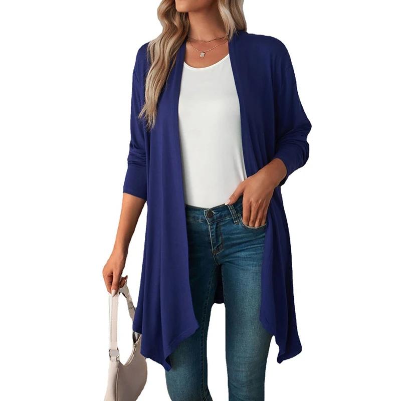 Cardigan Sottile Lungo da Donna Autunno Estate Maglione Cardigan Femminile Manica Lunga Cappotto Giacca Sciarpa Casual da Donna Capospalla